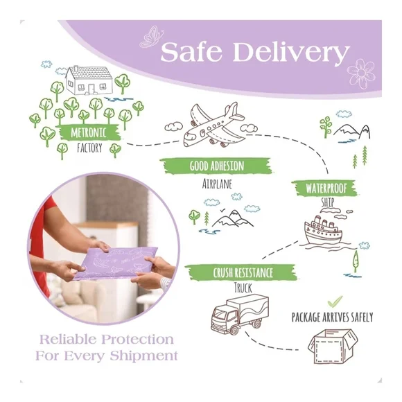 Purple Butterfly Bubble Polymailers Set Of 10 - Picture 2 of 3